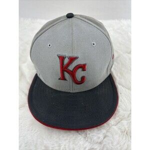Kansas city Royals New Era Hat 7 3/8 Red And Grey Hat.